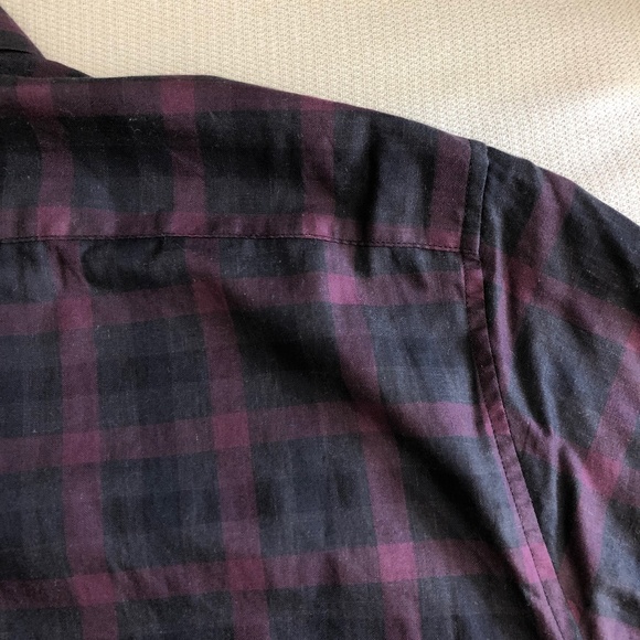 Theory Deep Red/Black Check Shirt XXL - Picture 10 of 10